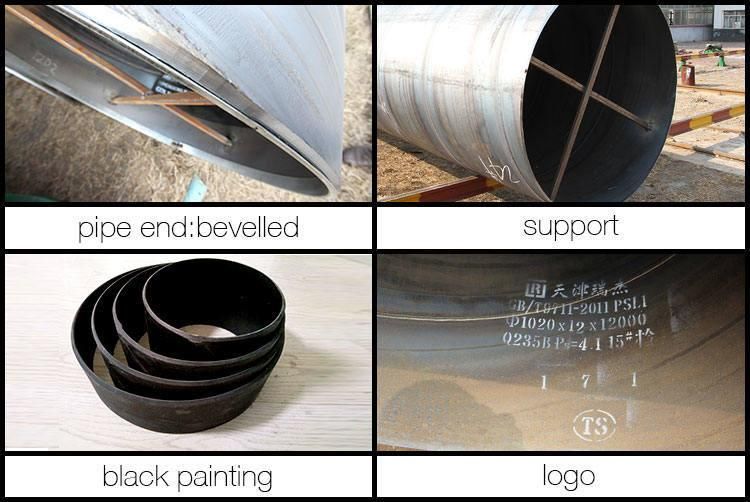 Factory Price 406mm Black Painting SSAW Welded Steel Pipe