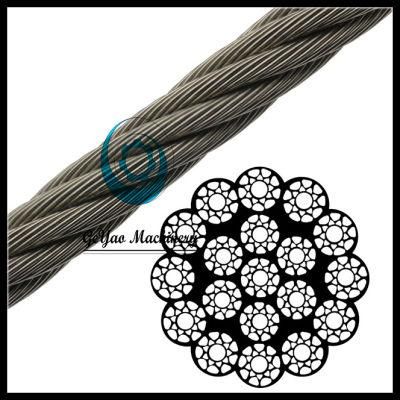 Ungalvanized 19*19 Iwrc Compacted Wire Rope with 1870kn Tensile
