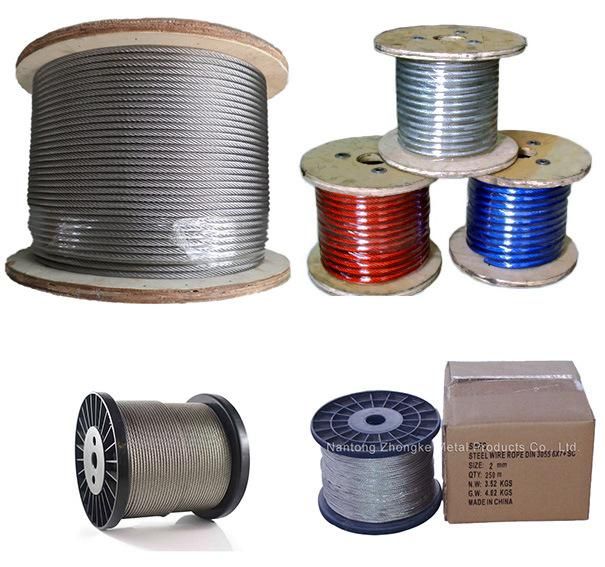 High Corrosion Resistance Steel Wire Rope 6*37+Iwrc with Zinced