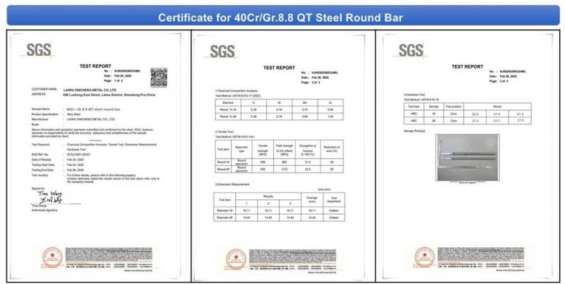 ISO Grade 8.8 Equivalent Steel Round Bar