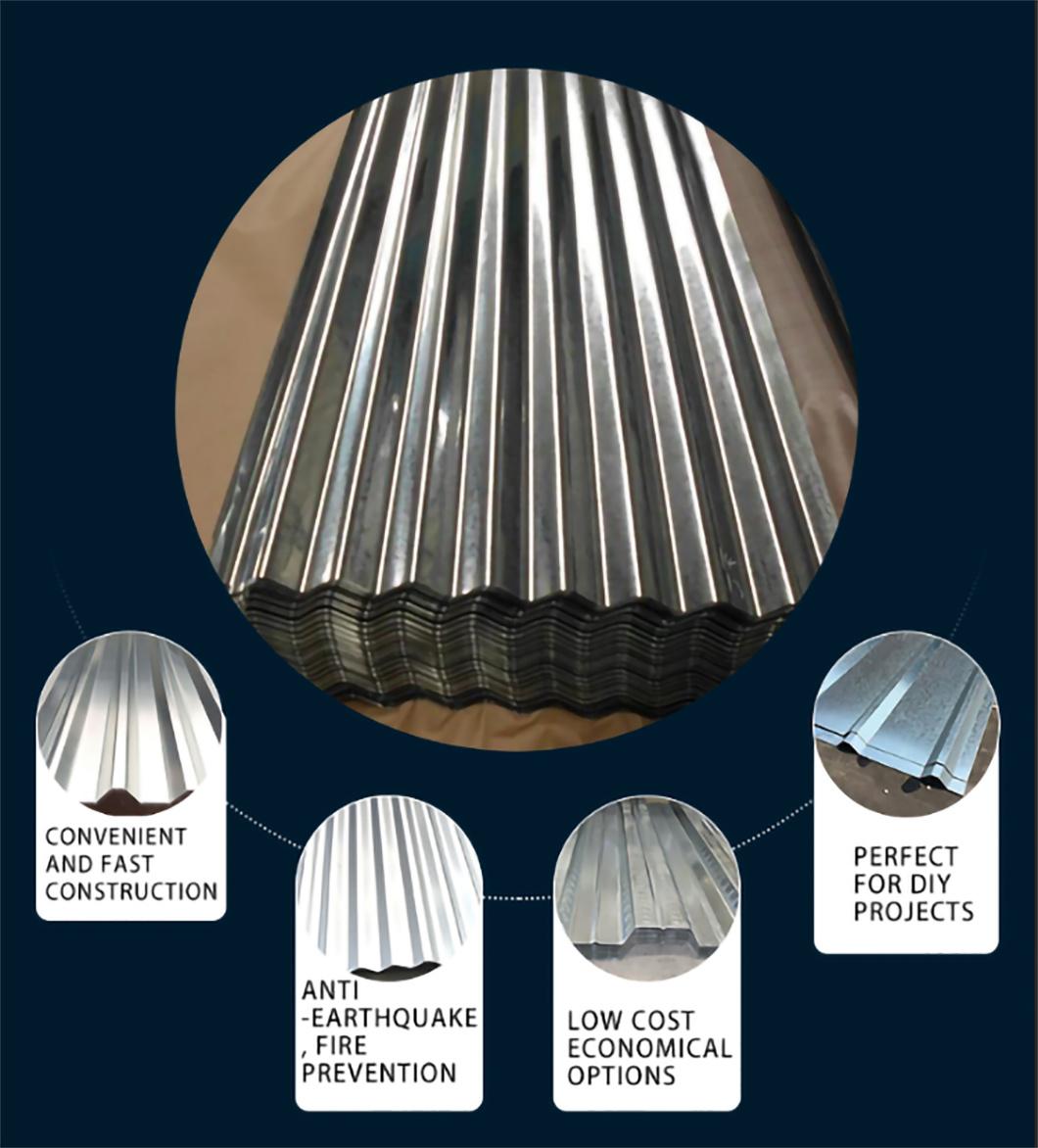 Z80 0.17mm Hot Dipped Galvanized Zinc Corrugated Roofing Sheet