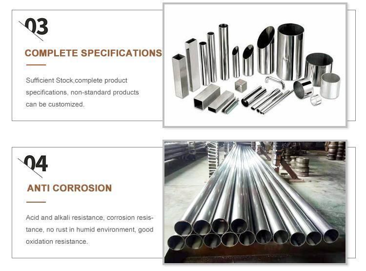 Cold/Hot Rolled ASTM 301 304 321 316 309S 310S 317L 347H 316ti Round Mirror Surface Welded Stainless Steel Seamless Pipe/Tube