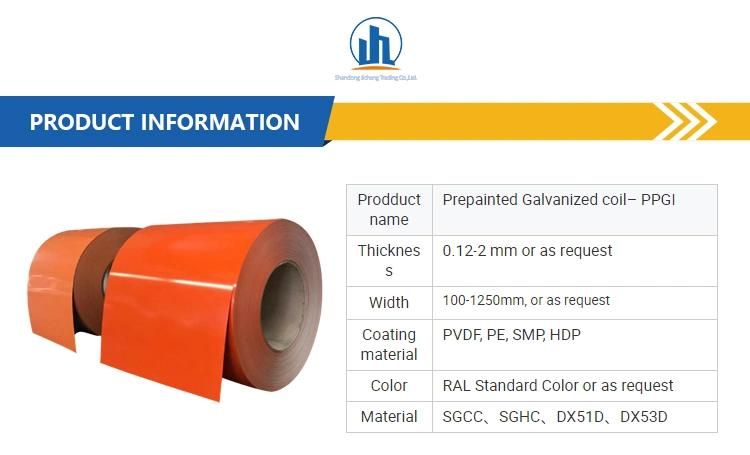 Factory Direct Sale PPGI Steel Coil Color Coated and Prepainted Galvanized PPGI Steel Roll