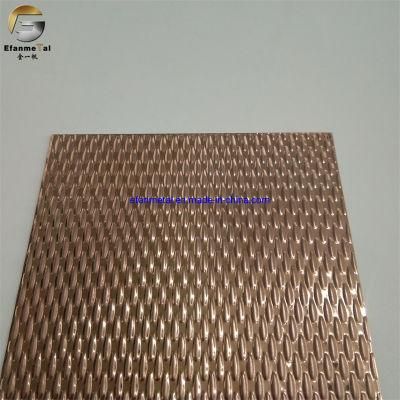 Ef352 Original Factory Inner Decoration Rose Gold Little Rice Embossing Stainless Steel Decorative Sheets