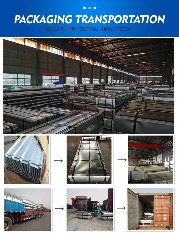 24/26/28/30/32/35 Gauge Hot Dipped Cold Rolled Regular Spangle Z40/60/80/150/275g Galvanized Zinc Coated Steel Zinc Coating Iron Sheet Gi Metal Roofing Sheet