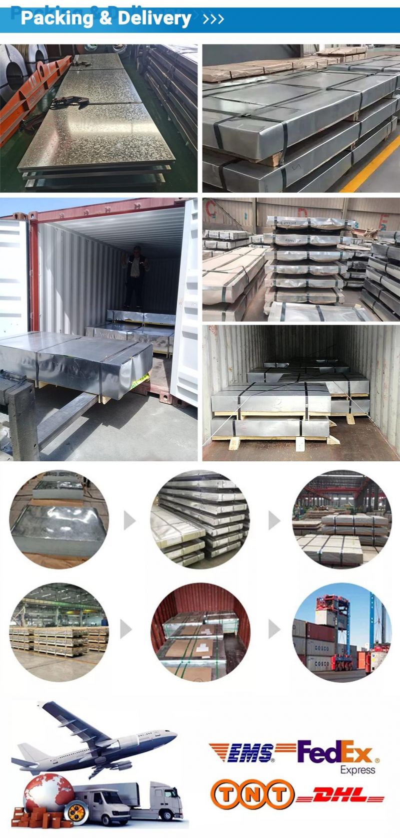 Dx51d Z275 Galvanized/Galvanised Steel Sheet/Plate Zinc Iron Roofing Sheet Dx53D Z150 24 Gauge 4X8 Metal Roof Sheet