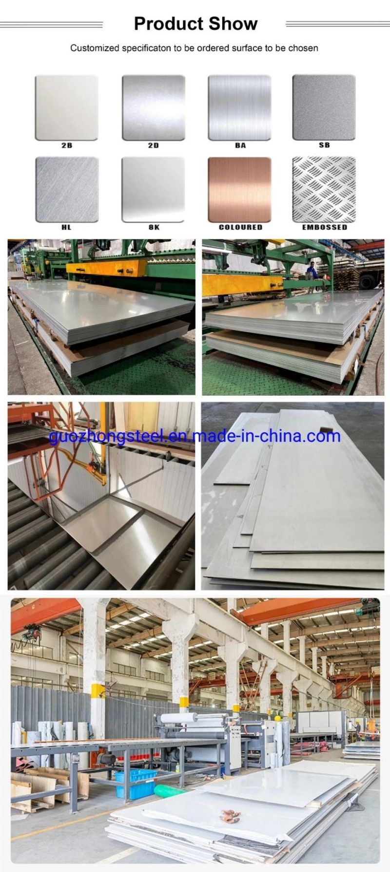 Manufactory 201/202/301/302/303 1d/2D/2b/Sb/Ab Stainless Steel Sheet/Coil/Plate