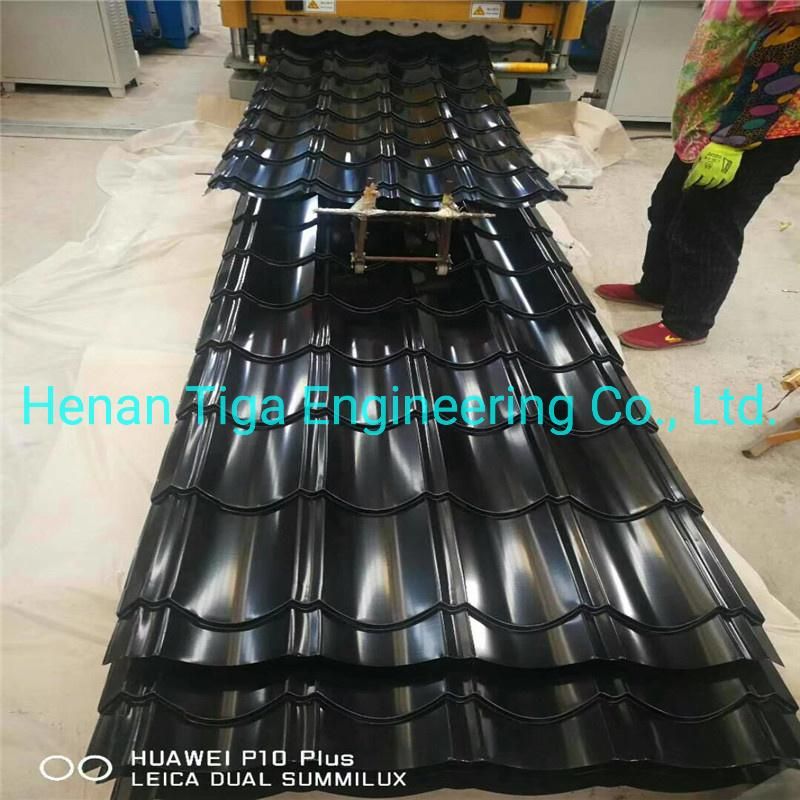 Chile 980mm Ral8012 Az80g Red Black Color Matt Steel Corrugated Prepainted Roofing Sheet
