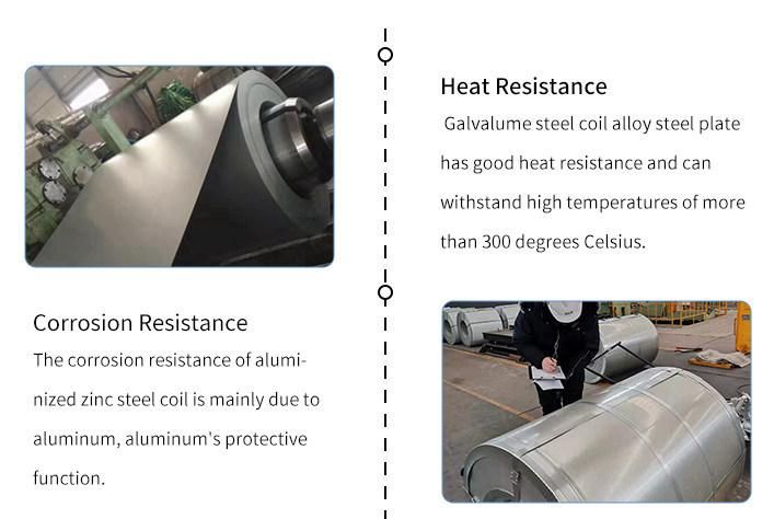 Gl Coils Manufacturers 55% Aluminium Content 0.12mm-6.0mm Thickness Sheet Metal Galvalume Steel Coil