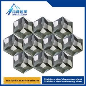 Hexagonal Stainless Steel Flower Decorative Plate 572