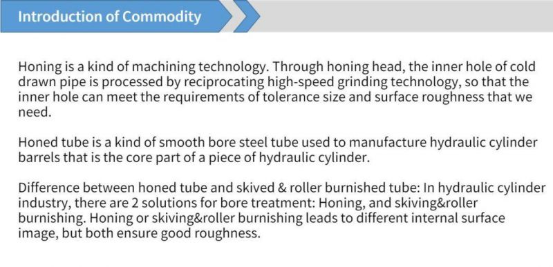 En 10297-1 S355jr St52 Sr H8 SAE1045 DIN2391 Bk Bkw Bks Gbk Nbk Q+T Cold Drawn Hot Rolled Honed Srb Honing Seamless Mild Steel Tube Pipe for Hydraulic Cylinder