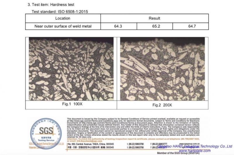 Bimetallic Cco Clad Composite Overlay Hardfacing Wear Resistant Steel Plate