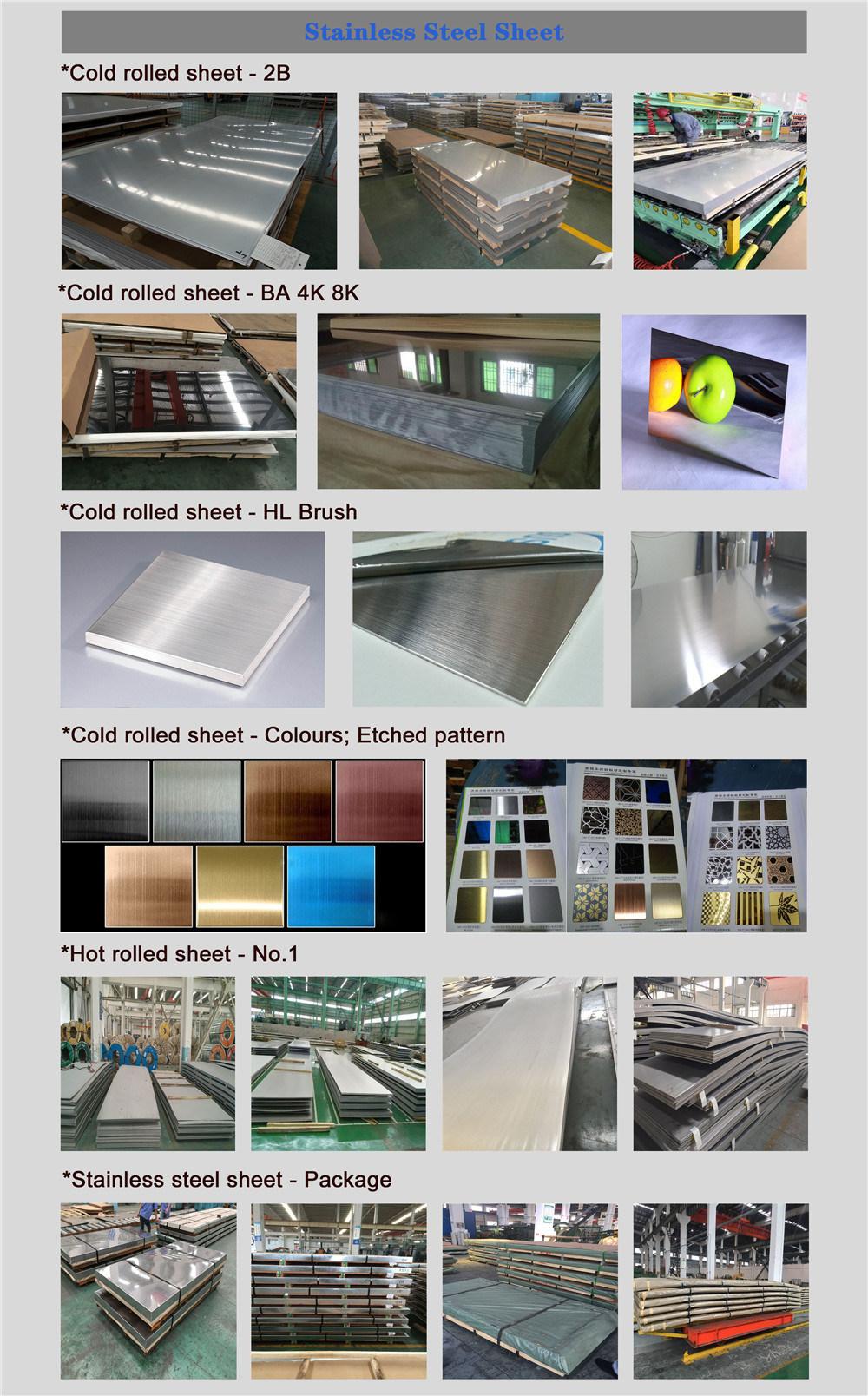 Good Quality Factory Directly 304 316 Stainless Steel Sheet 2b Thickness Metal Plate Price
