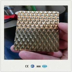 Decorative 316 Stainless Steel Sheet Stamped/Water Ripple Effect for Ceiling Decoration