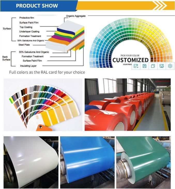 Roofing Material Color Coated PPGI Prepainted Galvanized Steel Coil