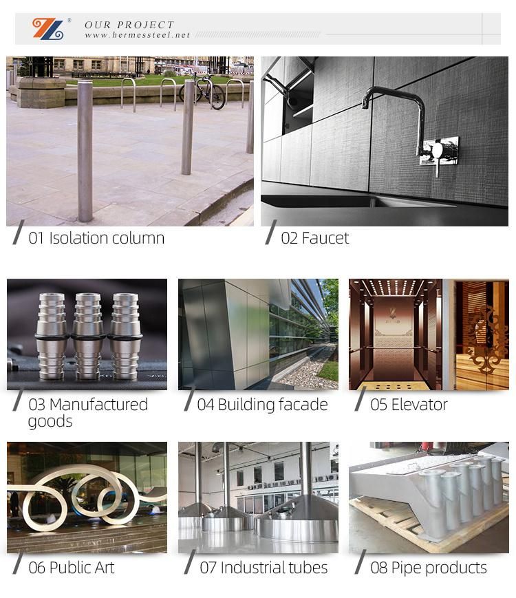 201 304 Sandblasted with PVD Color Stainless Steel Sheet for Hotel/Shopping Mall Decoration