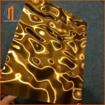 Golden Tp201 SUS201 Stainless Steel Water Ripple Sheet