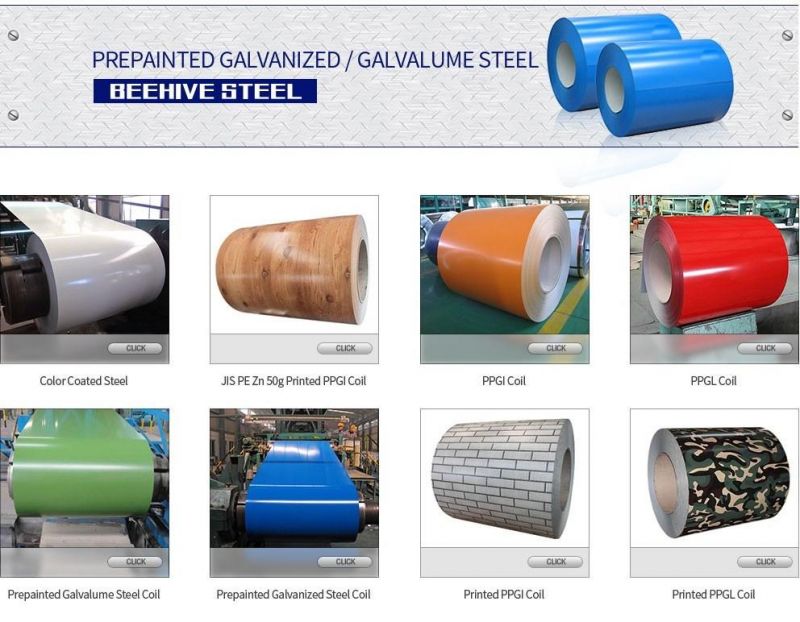 Color-Coated Roll 0.61/0.62/0.65 White Gray Sea Blue Tdx51d High-Strength Color Coating