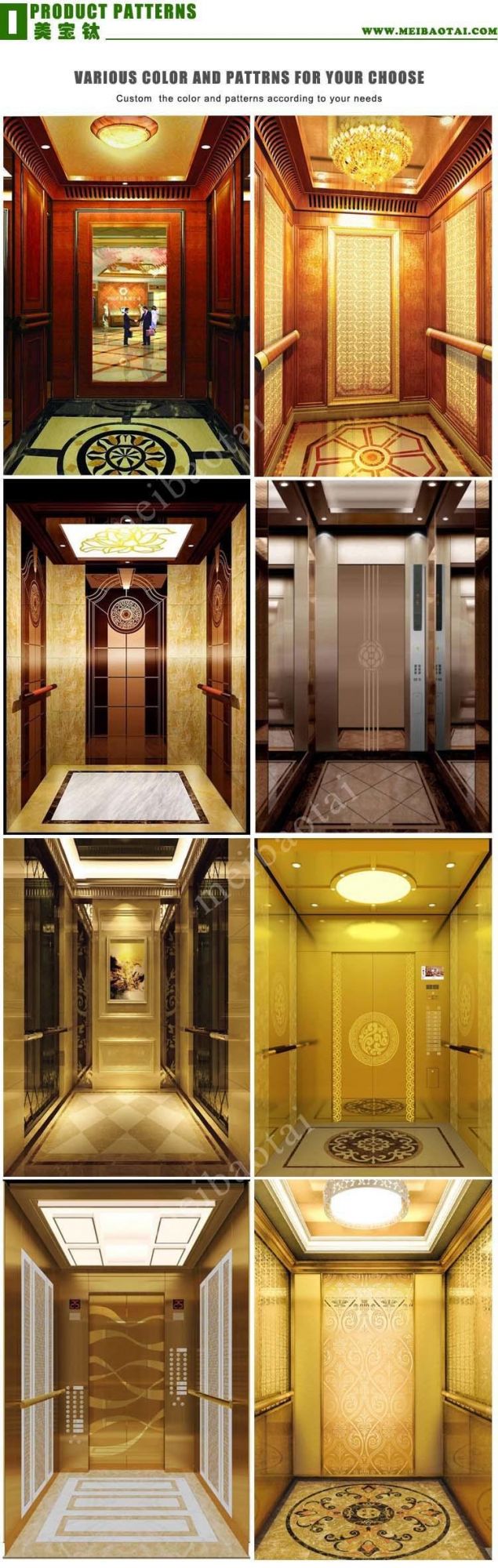 Arabic Style Elevator Cabin Pattern Decorative Gold Etched Stainless Steel Plate for Thickness 0.7mm 4X8 FT Sheet