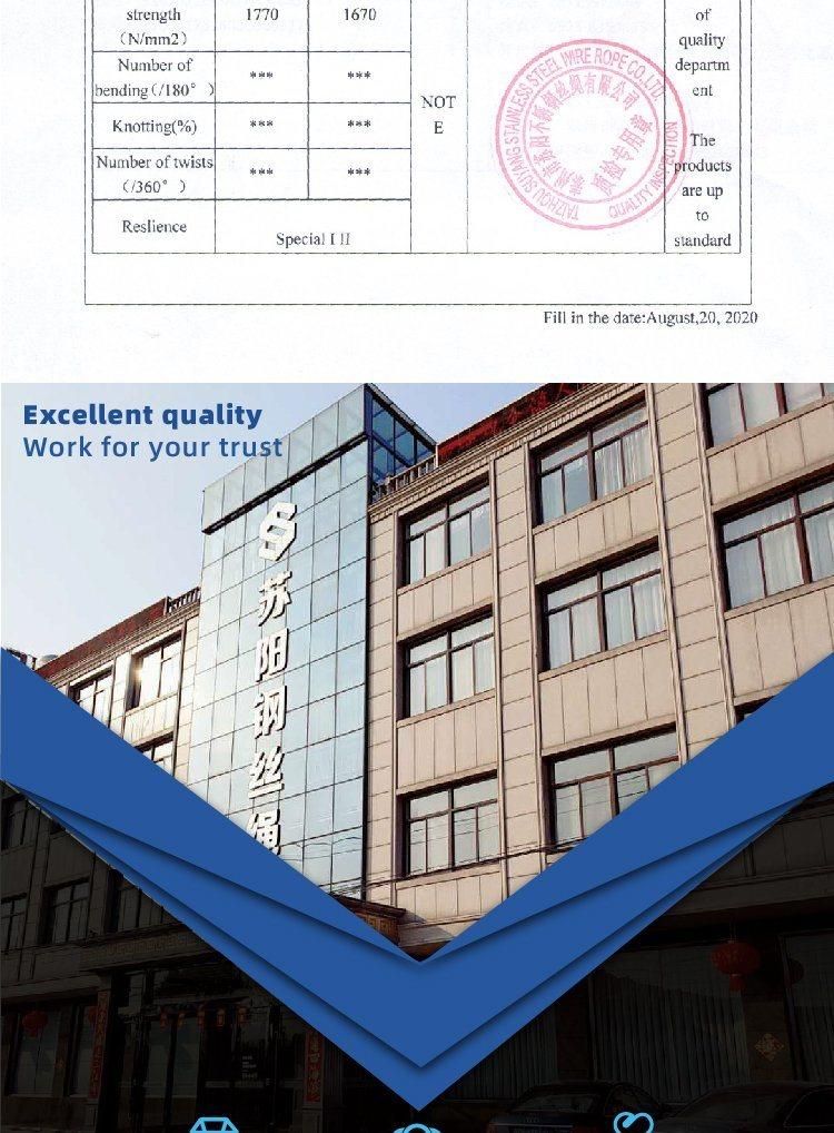 7*7 1.8mm AISI316 Stainless Steel Wire Rope