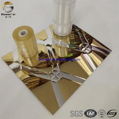 Ef244 Original Factory Hotel Decoration Clading Panels 304 Double Color PVD Plating Embossing Stainless Steel Sheets