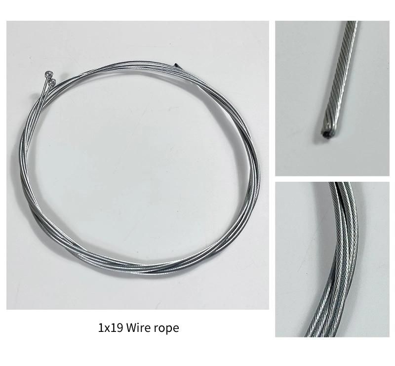 Automobile Motorcycle Control Cable Brake Cable Galvanized Steel Wire Rope 1*19 7*7 Cable with End Head