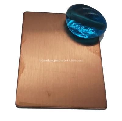 Finely Processed Copper Color PVD Titanium Slit Edge Hairline Hl Decorative Plate Stainless Steel Sheet