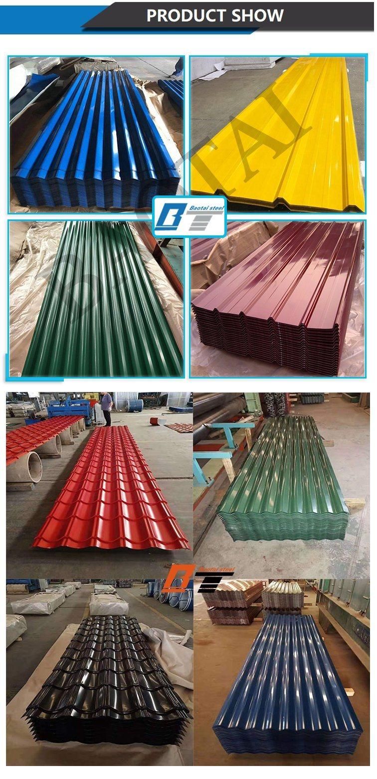 Colorful Roofing Tile Color Coated Prepainted PVC 20 Gauge Gi Galvanized Corrugated PPGI Steel Metal Roofing Sheet PPGI Sheet