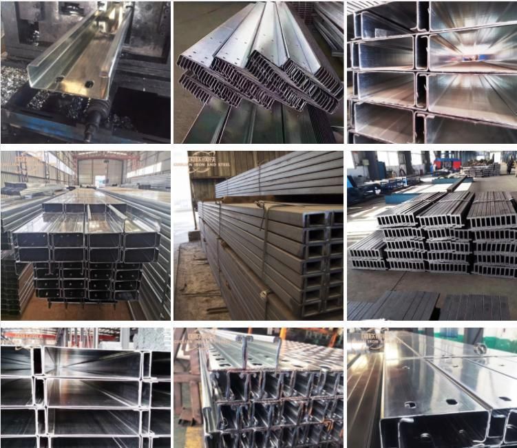 Hot Dipped Galvanized C Steel Purlin Structures Steel Section Slotted Steel C Beam Channel