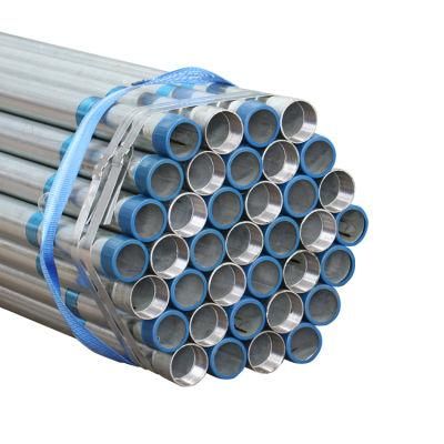 Galvanized Steel Pipe Threading with One End Coupling and One End Plastic Cap