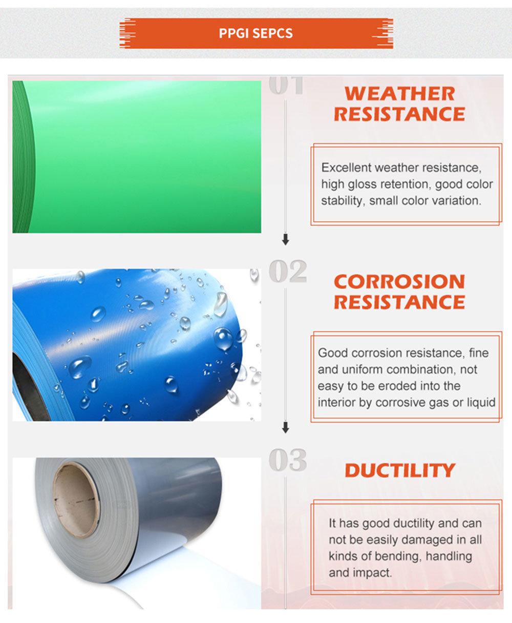 Cold Rolled Hot Dipped PPGI PPGL HDG Gi Secc Dx51 Az150 Zinc Coated Color Coated Steel Coil