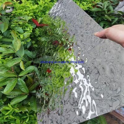 Ef164 Hotel Decoration Wall Ceiling 304 0.7mm Silver 3D Panel Mirror Middle Water Ripple Stainless Steel Sheets