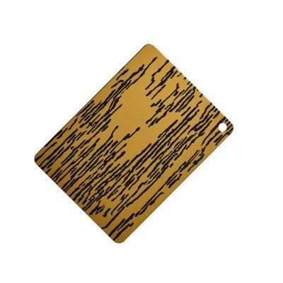 Customized Pattern PVD Coated 201 304 316 Mirror Etched Stainless Steel Sheet for Elevator Door