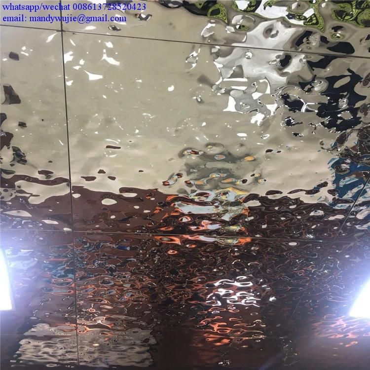 High Quality Water Ripple Stainless Steel Sheet with Golden Hammered Finish