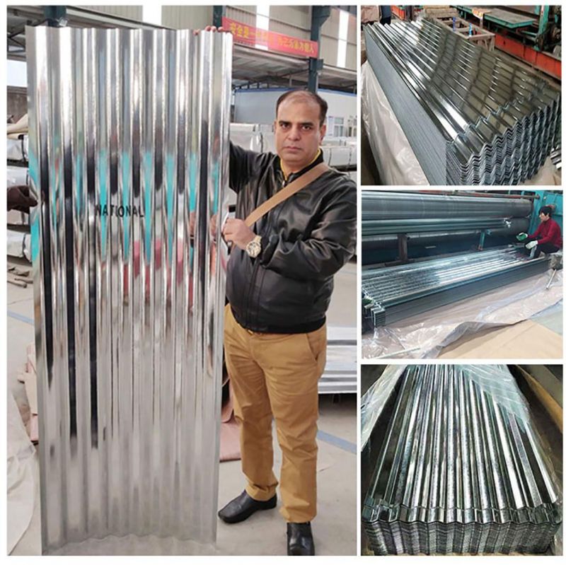 30 Gauge Zinc Gi Corrugated Sheet 850mm Galvanized Roofing Sheet
