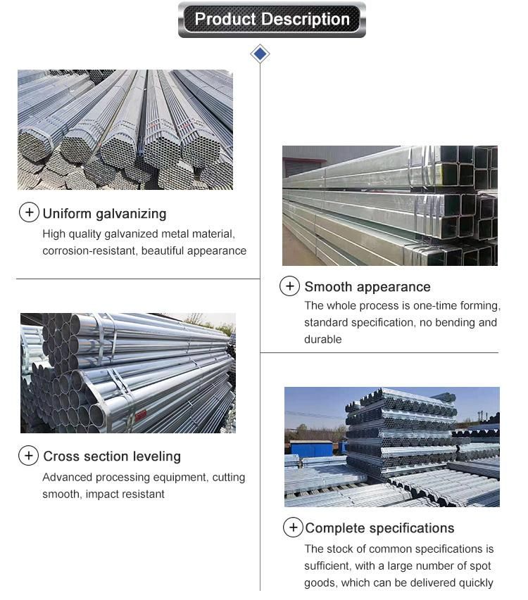 Q235 High Zinc Layer 275g Hot DIP Galvanized Round Pipe