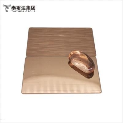Manufacturer Ti-Gold Ti Color Coating Satin Finished 1219X3048mm Austenitic Stainless Steel Plate