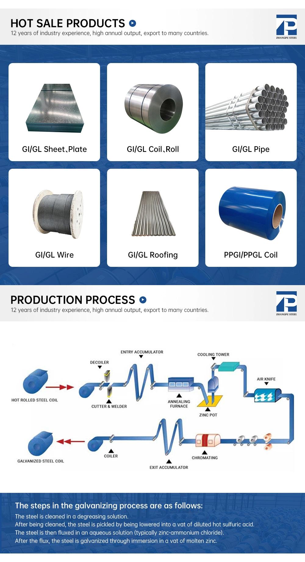 Zinc Coated Galvanized Steel Sheet 1mm 3mm 5mm 6mm Good Quality Steel Plate