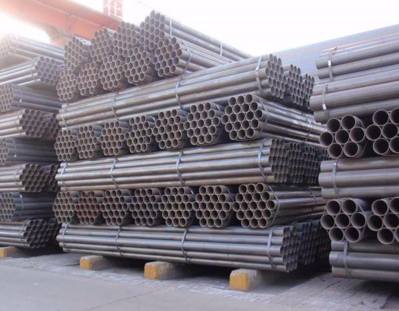 Sch40 ERW Steel Welded Pipe / Mild Ms Black Carbon ERW Steel Pipe