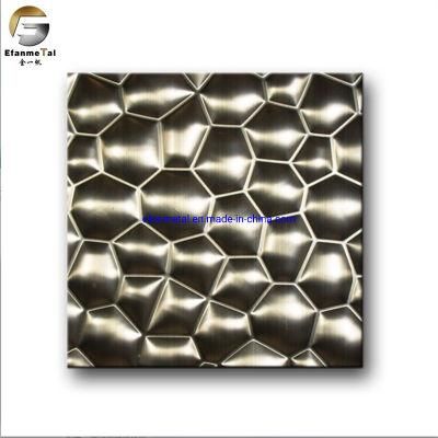 Ef335 Original Factory Wall Pandels SUS304 201 316 Color PVD Emerald Green Embossing Stainless Steel Decorative Sheets