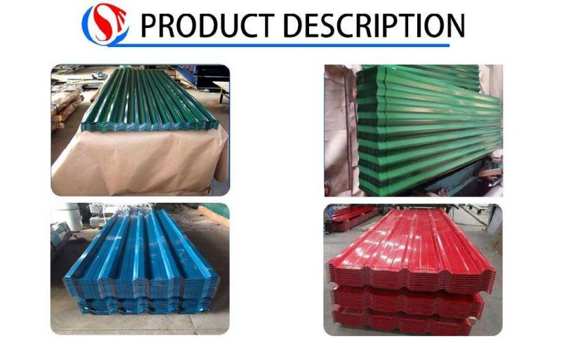 SGCC Sgch Full Hard 22 24 30 Prepainted Color Corrugated Galvanized Steel Roofing Sheet