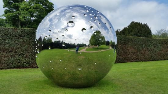 Custom Outdoor Modern Abstract Stainless Steel Ball Moon Sculpture for Garden Decoration Metal Ball 304 201