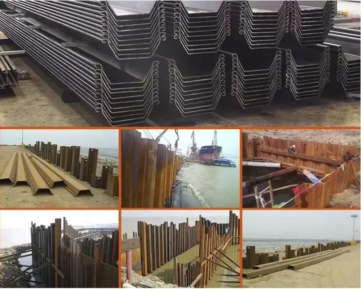 China S355jr 400mm Width Steel Sheet Pile Type 2 Weight