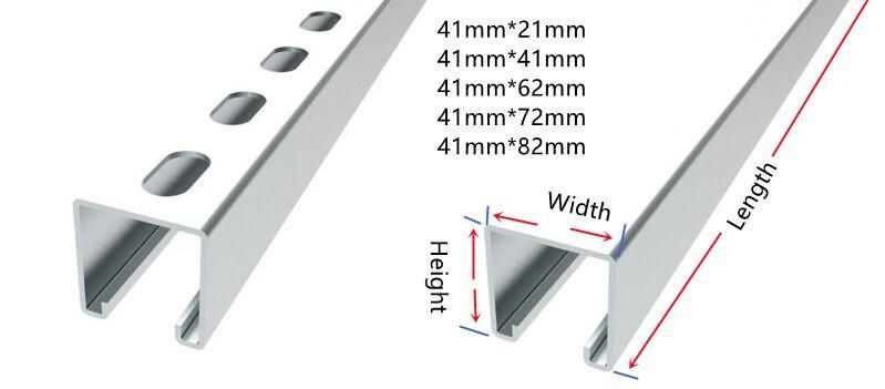 Solar Panel Electrical Galvanized Steel Plain Slotted C Channel Strut