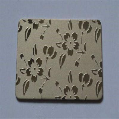 316L/304/201 Etched PVD Coated Gold Decorative Stainless Steel Plate Sheet