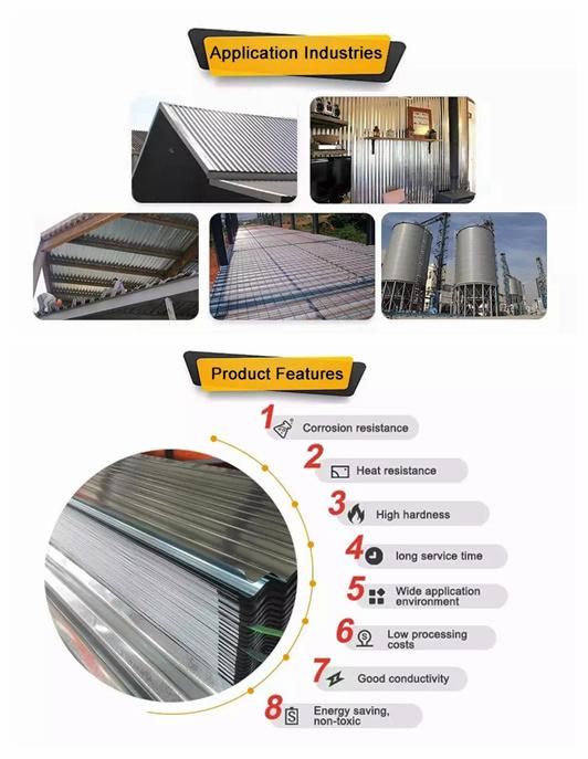 Steel Metal Material Zinc Coated Corrugated Galvanized Steel Roofing Sheet