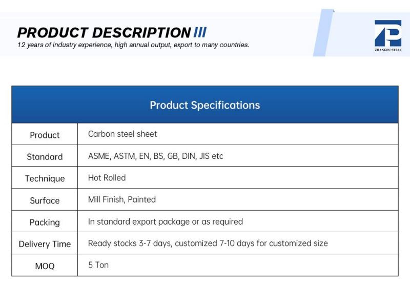 A36 Q235 Q345 S235jr Mild Hot Rolled Carbon Steel Sheet Plate