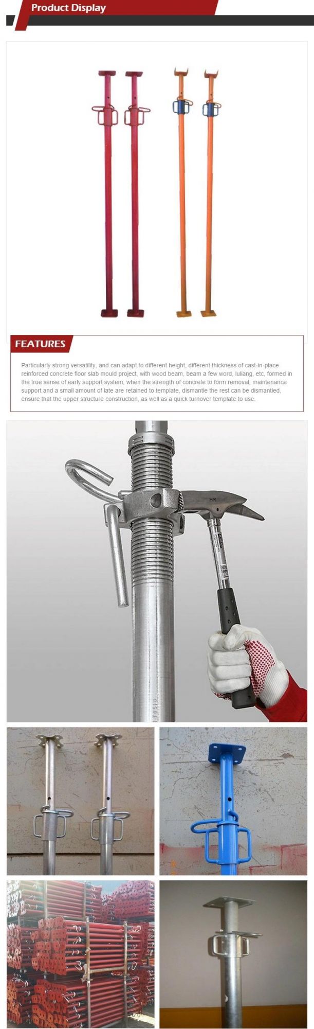 Hot DIP Galvanized Ringlock Scaffolding Construction Steel Props