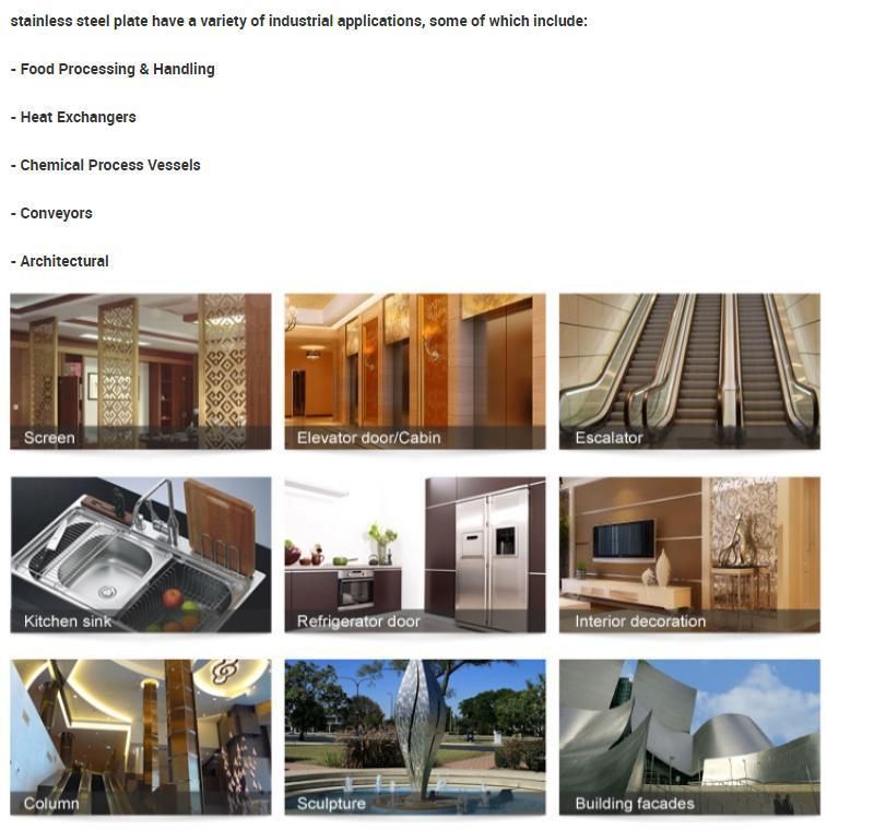 Hot Selling 4mm 6mm 8mm Thickness Stainless Steel Plate Price List
