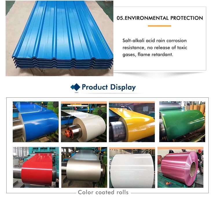 1250mm PPGI Steel Coil Color Coated Roofing Sheet Zinc Iron Sheet